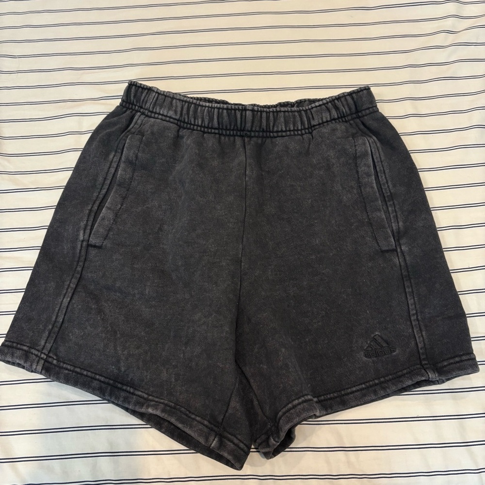Adidas Charcoal Gray Lounge Shorts and mock neck crop top sweatshirt sold out S